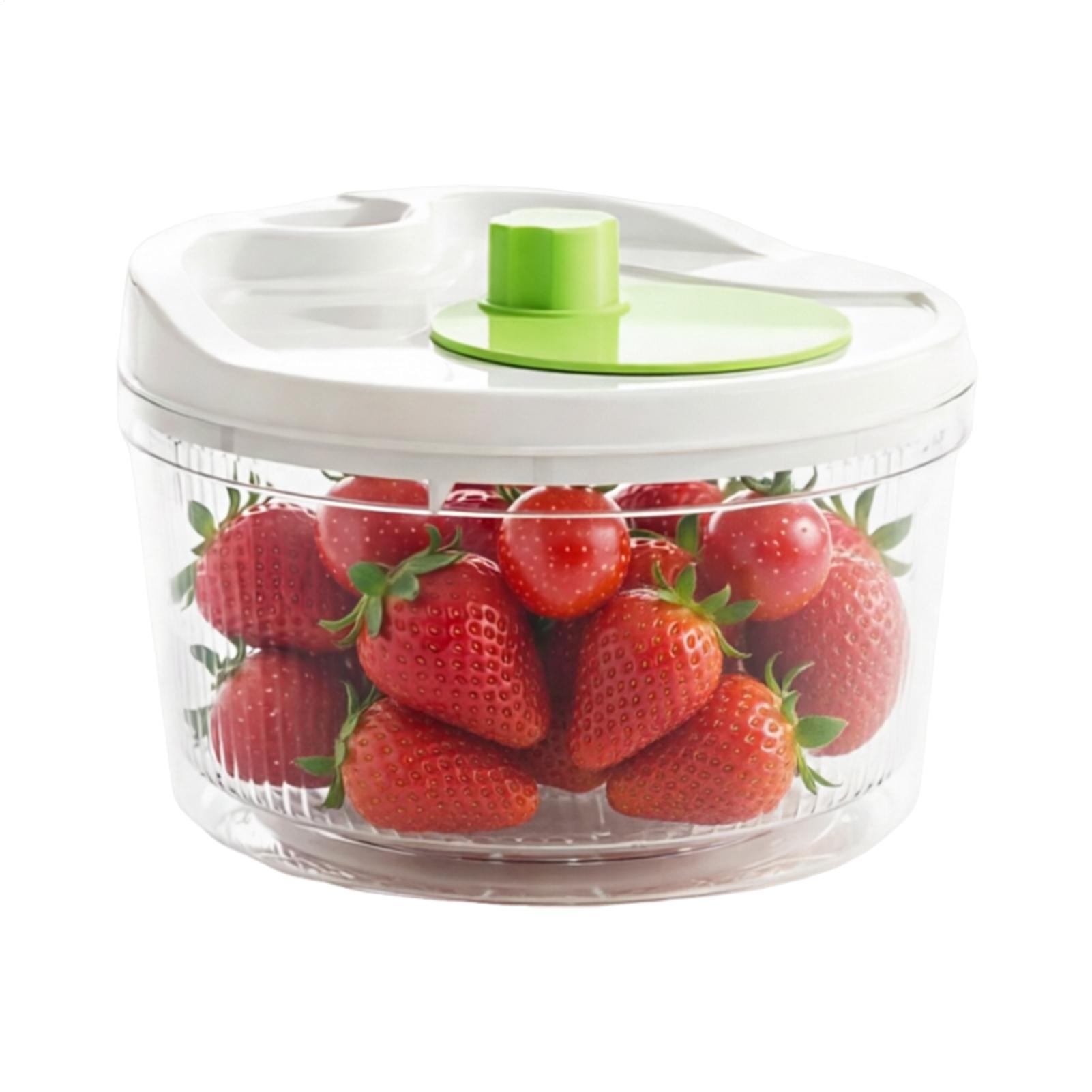 Salad Spinner - ตะกร้ากรองน้ำสำหรับผักกาดแก้ว เครื่องปั่นผักอเนกประสงค์แบบใช้มือสำหรับครัวเรือน - เครื่องปั่นสลัดพร้อมที่กรองผลไม้ อุปกรณ์ครัวสำหรับบ้าน