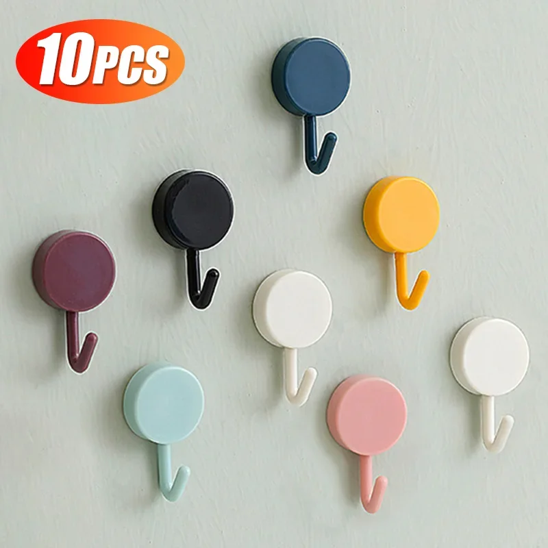 Kitchen Gadgets I Need - Gadgets ครัวที่แข็งแกร่งไม่จําเป็นต้องเจาะหลุมตะขอบ้านและตกแต่งห้องน้ํา Organizer แขวน 10 ชิ้นชุดตะขอ