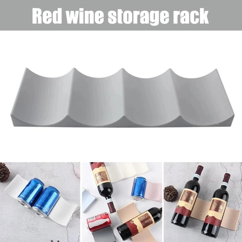 Kitchen Gadgets Storage Ideas - ที่วางขวดไวน์แบบซ้อนกันได้ 1 ชิ้น ชั้นวางไวน์สำหรับวางบนเคาน์เตอร์ ตู้เย็น ตู้เก็บของ
