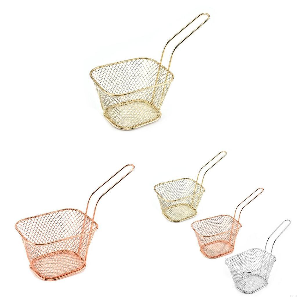 Kitchen Gadgets For Chefs - F19B ชิปตาข่ายตะกร้าทอดสแควร์ทอดฝรั่งเศสชิปสุทธิกรองครัวทำอาหารกรองน้ำมันวัสดุสแตนเลส