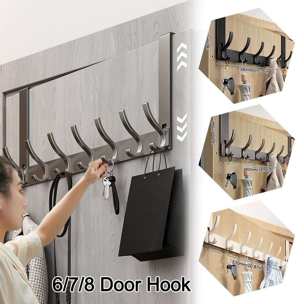 Kitchen Gadgets Storage Ideas - ตะขอแขวนประตู 6/7/8 จุด แบบไม่ต้องเจาะ ติดตั้งง่าย ไม่ทิ้งรอย