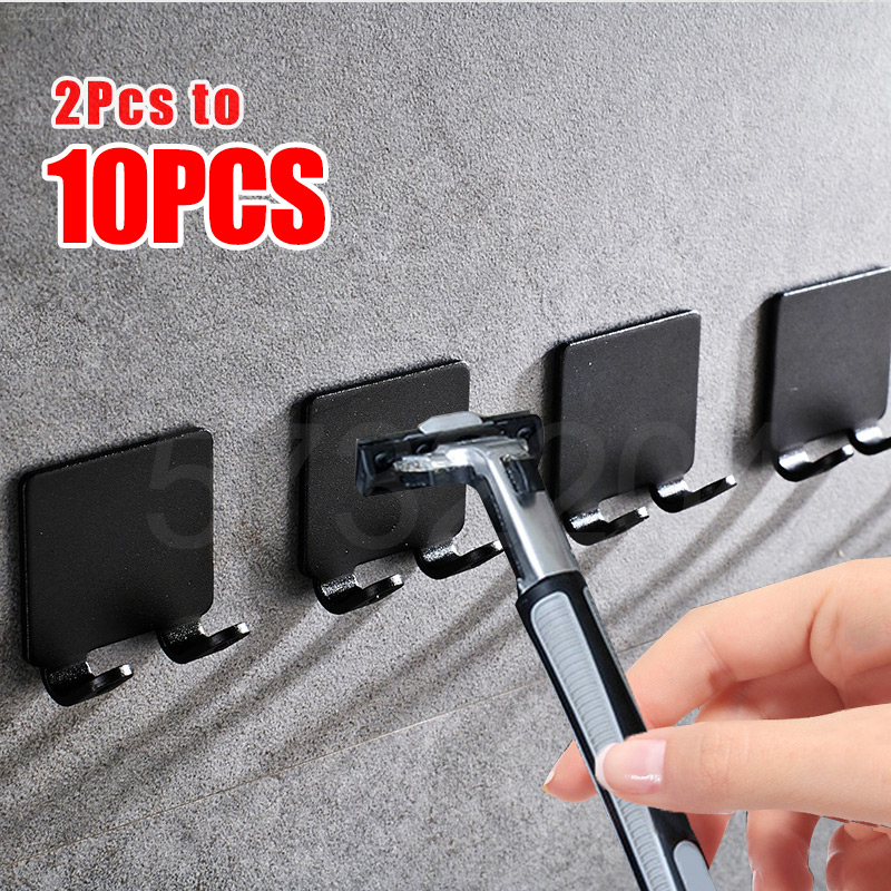 Kitchen Gadgets Storage Ideas - ผู้ถือมีดโกนโกนหนวด Multi-Function ผู้ชายโกนหนวดเครื่องโกนหนวด Hook ชั้นวางมีดโกน Rack
