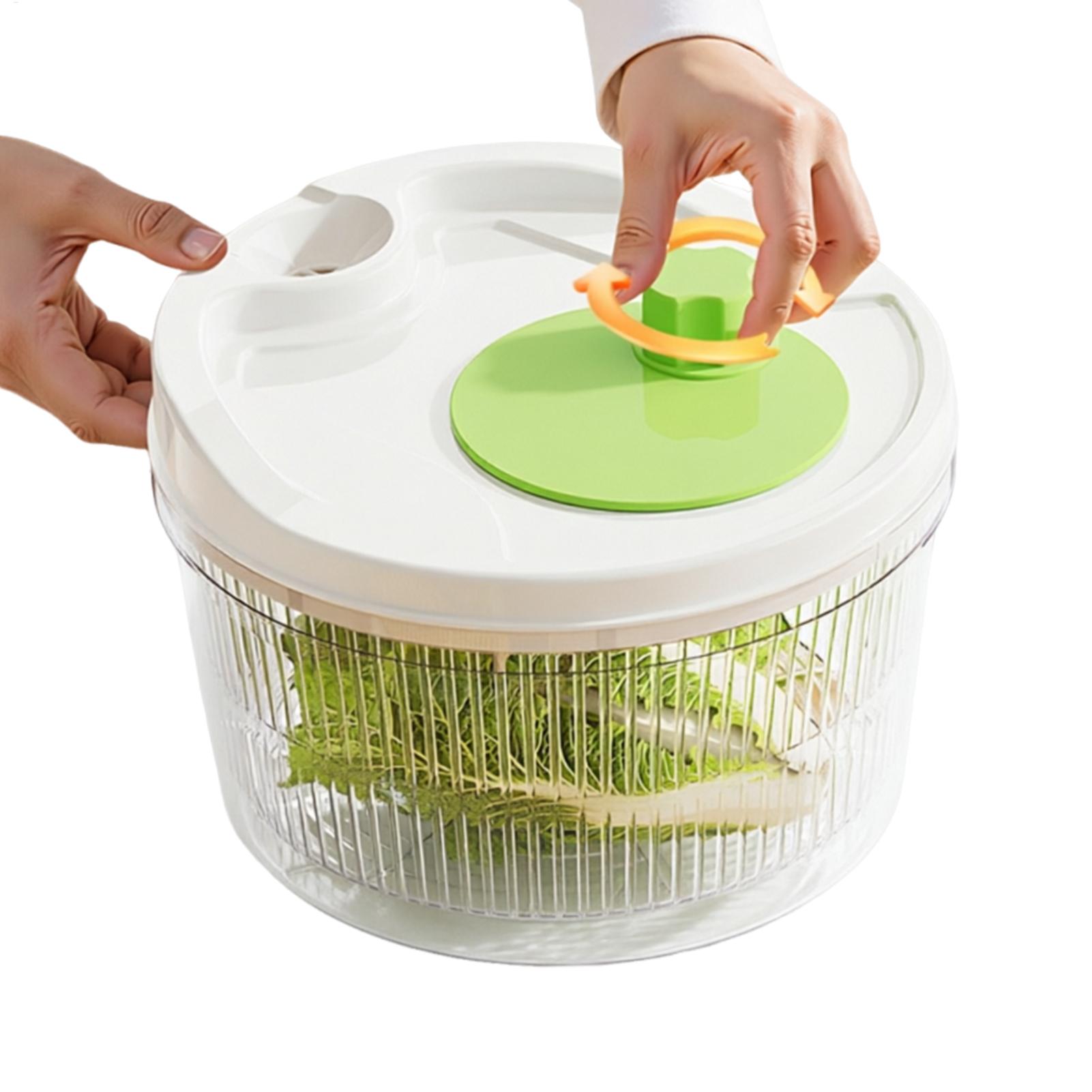 Salad Spinner - เครื่องปั่นผักอเนกประสงค์แบบใช้มือสำหรับครัวเรือน - เครื่องปั่นสลัดพร้อมตะกร้ากรองผลไม้และผักกาด, อุปกรณ์ครัวสำหรับบ้าน
