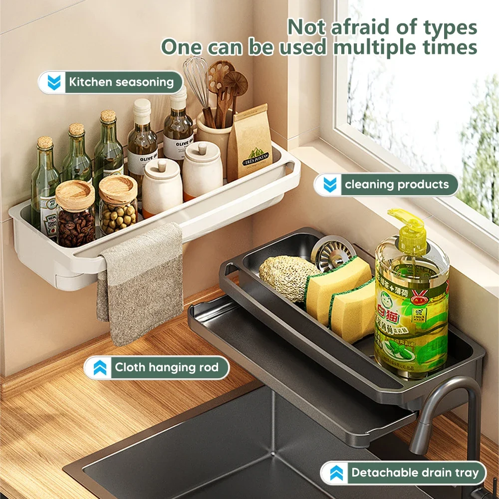 อ่างล้างจานOrganizerท่อระบายน้ - Kitchen Gadgets Storage Ideas บทวิจารณ์และราคา