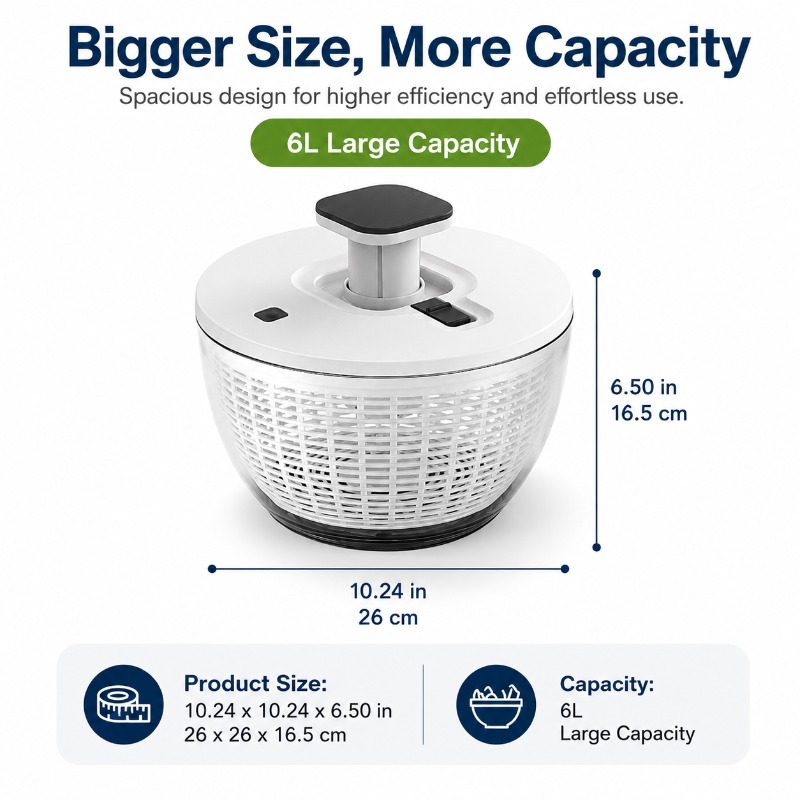 เครื่องปั่นสลัดแบบหมุนมือ 6 ลิ - Salad Spinner บทวิจารณ์และราคา