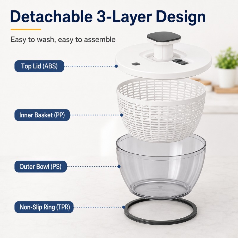 เครื่องปั่นสลัดแบบหมุนมือ 6 ลิ - Salad Spinner บทวิจารณ์และราคา