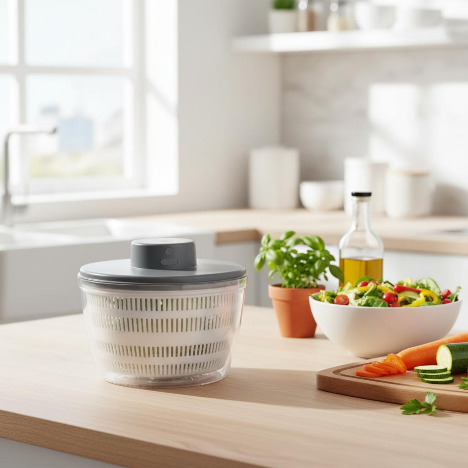เครื่องอบสลัดไฟฟ้า เครื่องอบผั - Salad Spinner บทวิจารณ์และราคา
