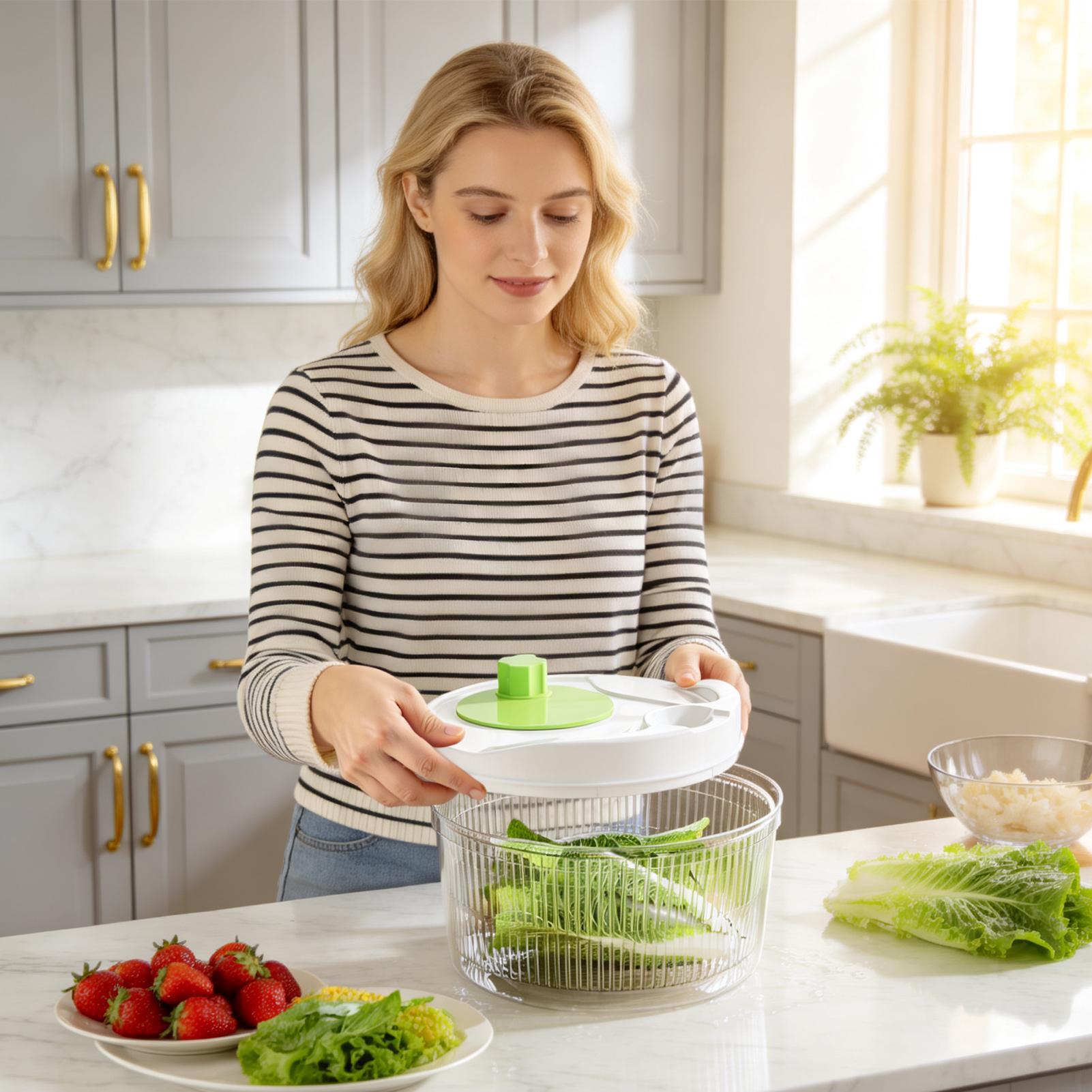 ตะกร้ากรองน้ำสำหรับผักกาดแก้ว  - Salad Spinner บทวิจารณ์และราคา