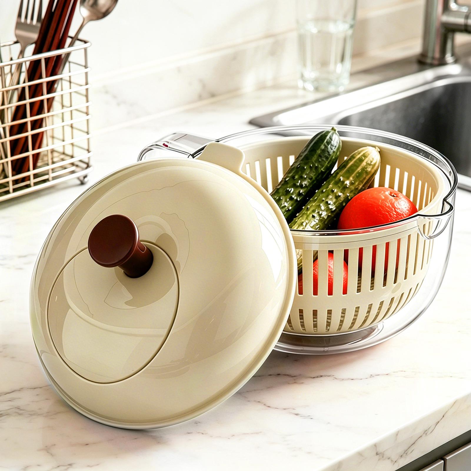 เครื่องล้างผักดีไซน์แอปเปิ้ล,  - Salad Spinner บทวิจารณ์และราคา