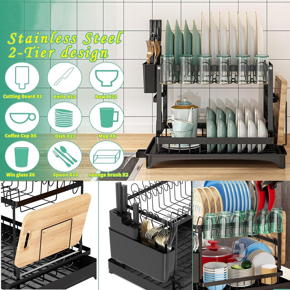 ชั้นวางจาน 2 ชั้นสำหรับเคาน์เต - Kitchen Gadgets Storage Ideas บทวิจารณ์และราคา