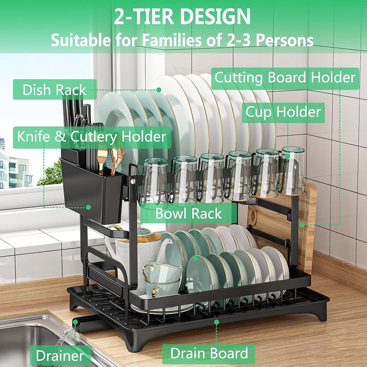 ชั้นวางจาน 2 ชั้นสำหรับเคาน์เต - Kitchen Gadgets Storage Ideas บทวิจารณ์และราคา