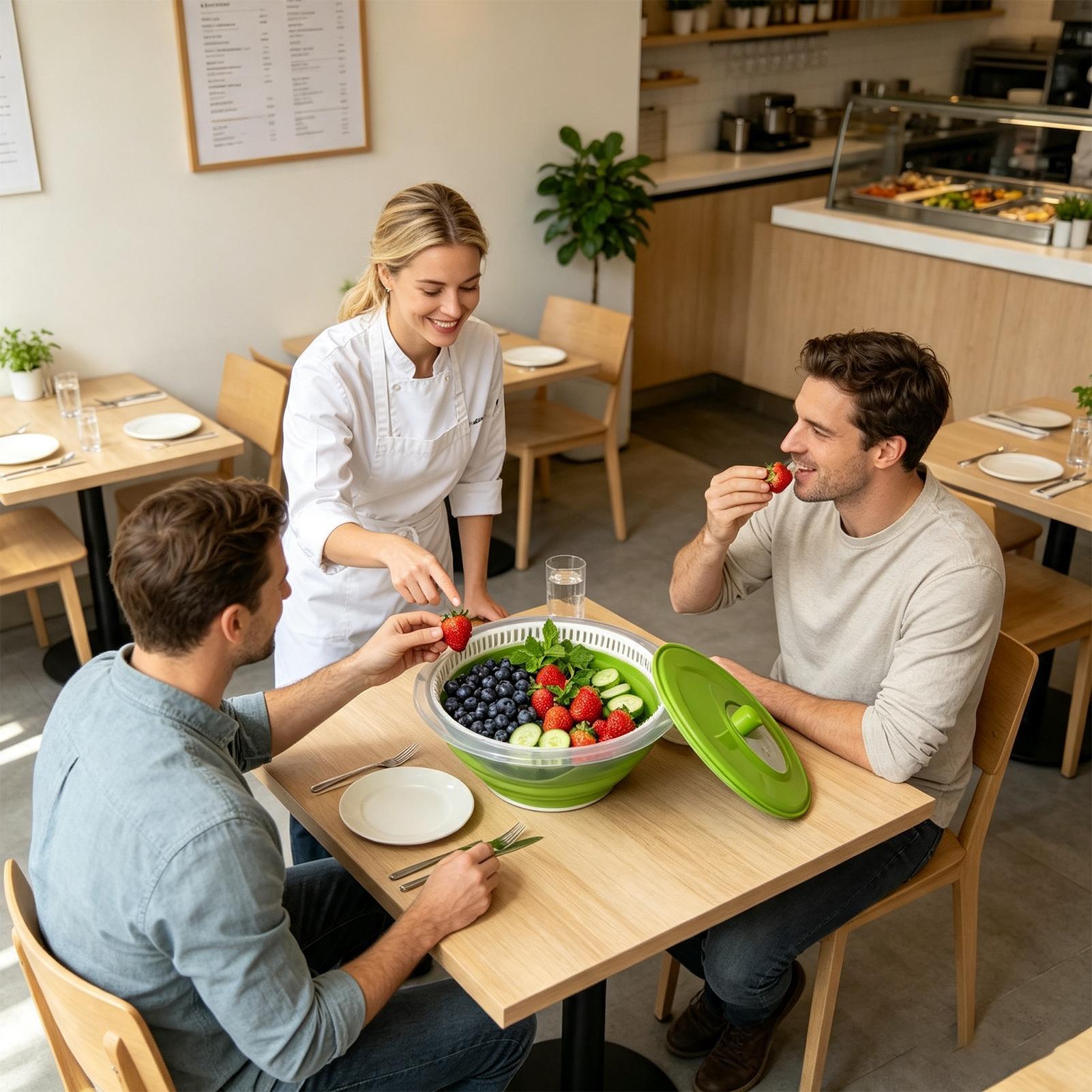 เครื่องปั่นสลัดแบบพกพา พับเก็บ - Salad Spinner บทวิจารณ์และราคา
